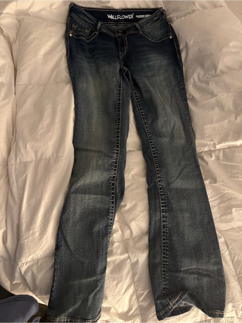Wallflower Dark Wash Bootcut Jeans - Deep Blue